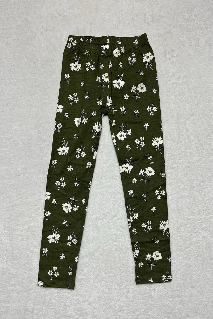Gap Kids Leggings Girls Small 6-7 Green Floral NWT